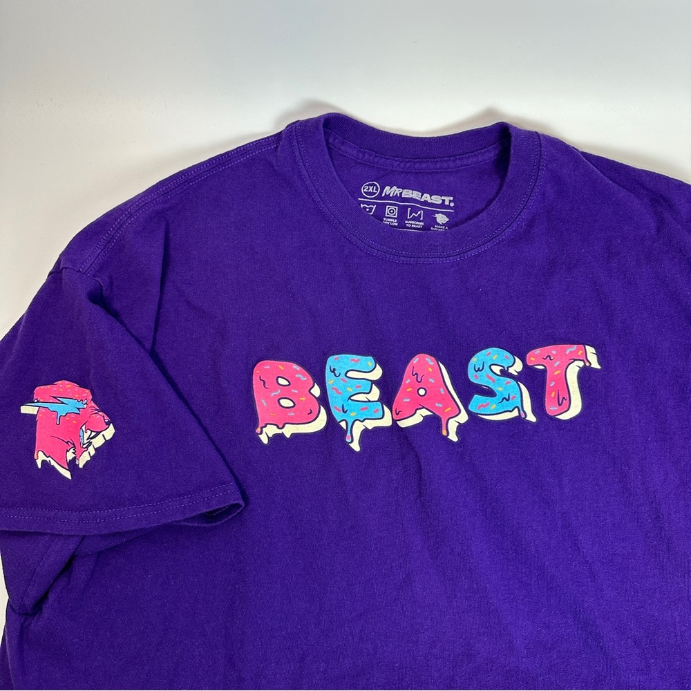 Mr Beast‎ Frosted Purple Limited Edition Tee T-Shirt Men’s Unisex 2XL Donut